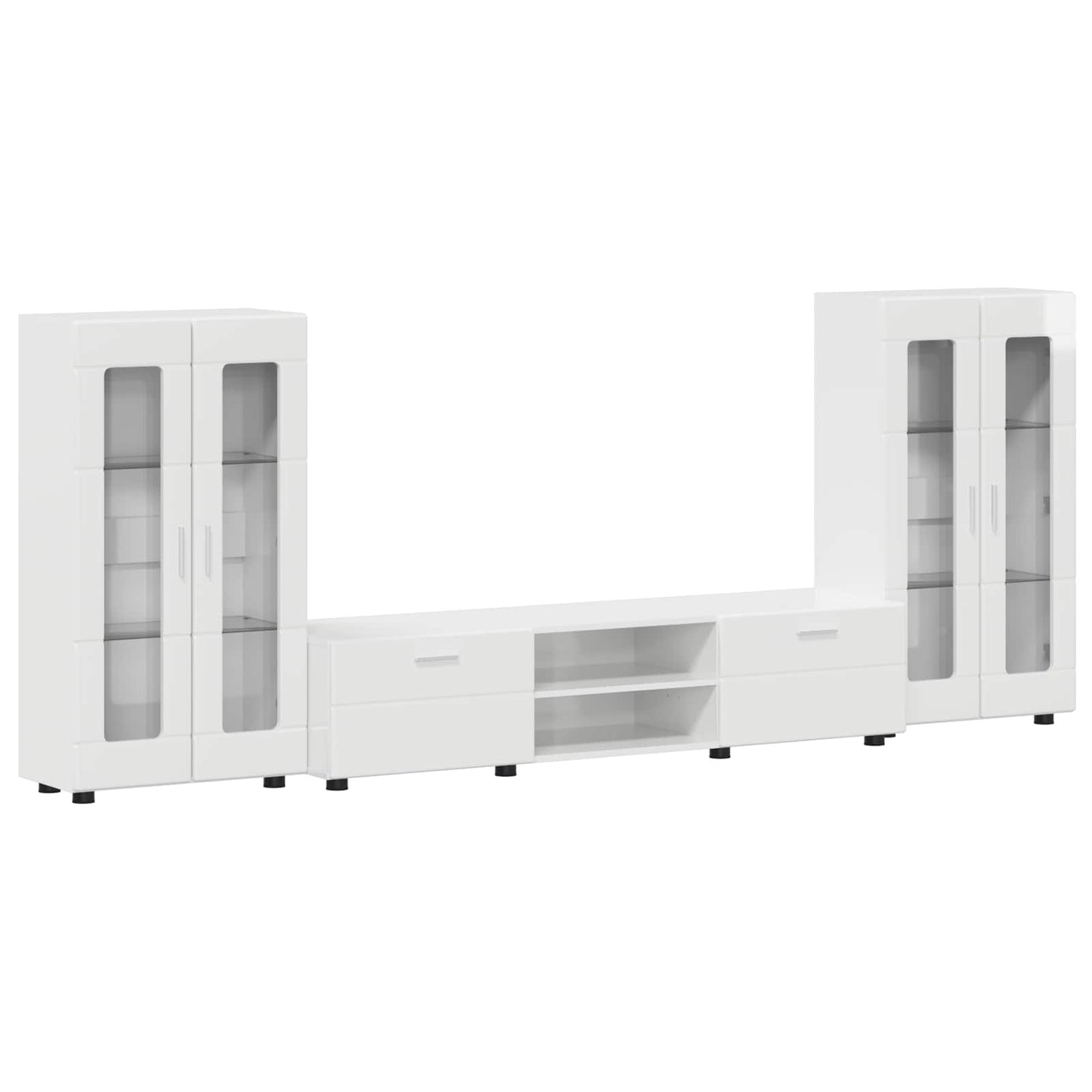 Tv-meubelset met lade FLORIN 3 pcs Hoogglans wit Bewerkt hout is nu te koop bij PeponiXL, paradijselijk wonen!