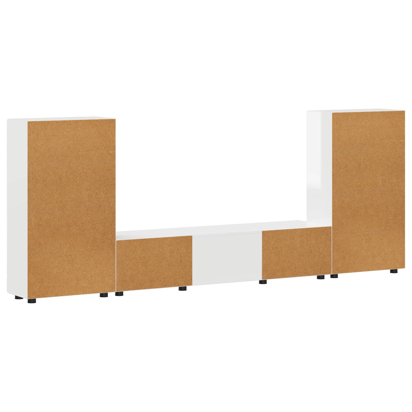 Tv-meubelset met lade FLORIN 3 pcs Hoogglans wit Bewerkt hout is nu te koop bij PeponiXL, paradijselijk wonen!