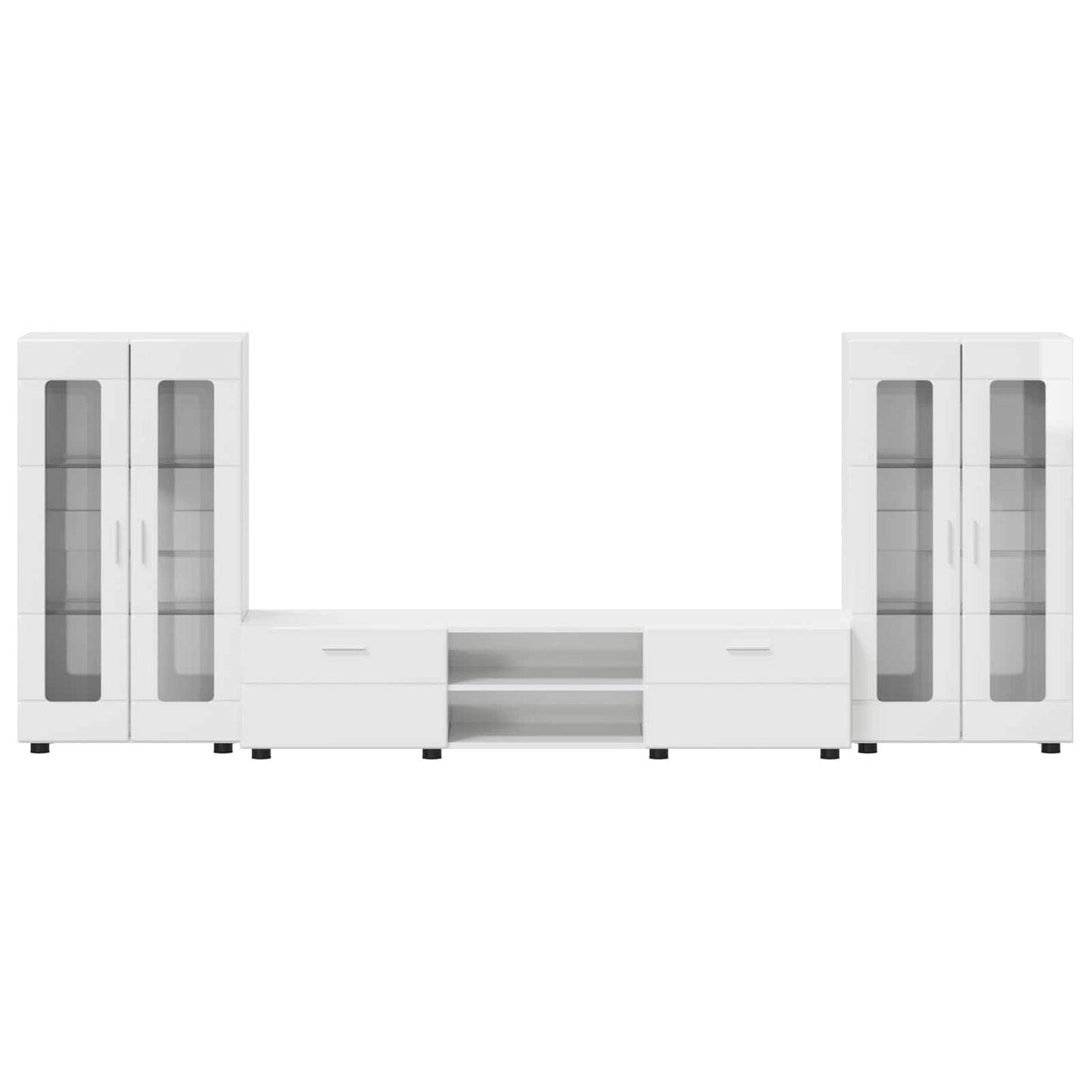 Tv-meubelset met lade FLORIN 3 pcs Hoogglans wit Bewerkt hout is nu te koop bij PeponiXL, paradijselijk wonen!