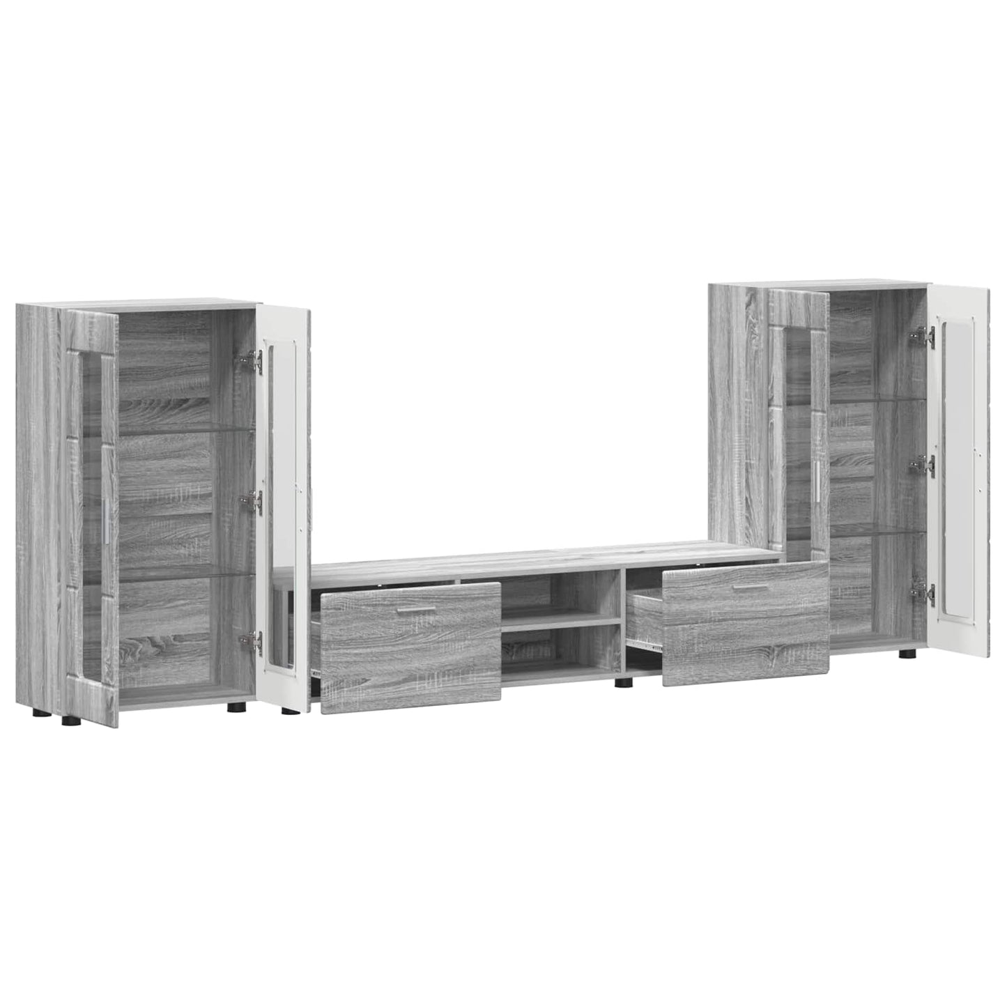 Tv-meubelset met lade FLORIN 3 pcs Grijs Sonoma Bewerkt hout is nu te koop bij PeponiXL, paradijselijk wonen!
