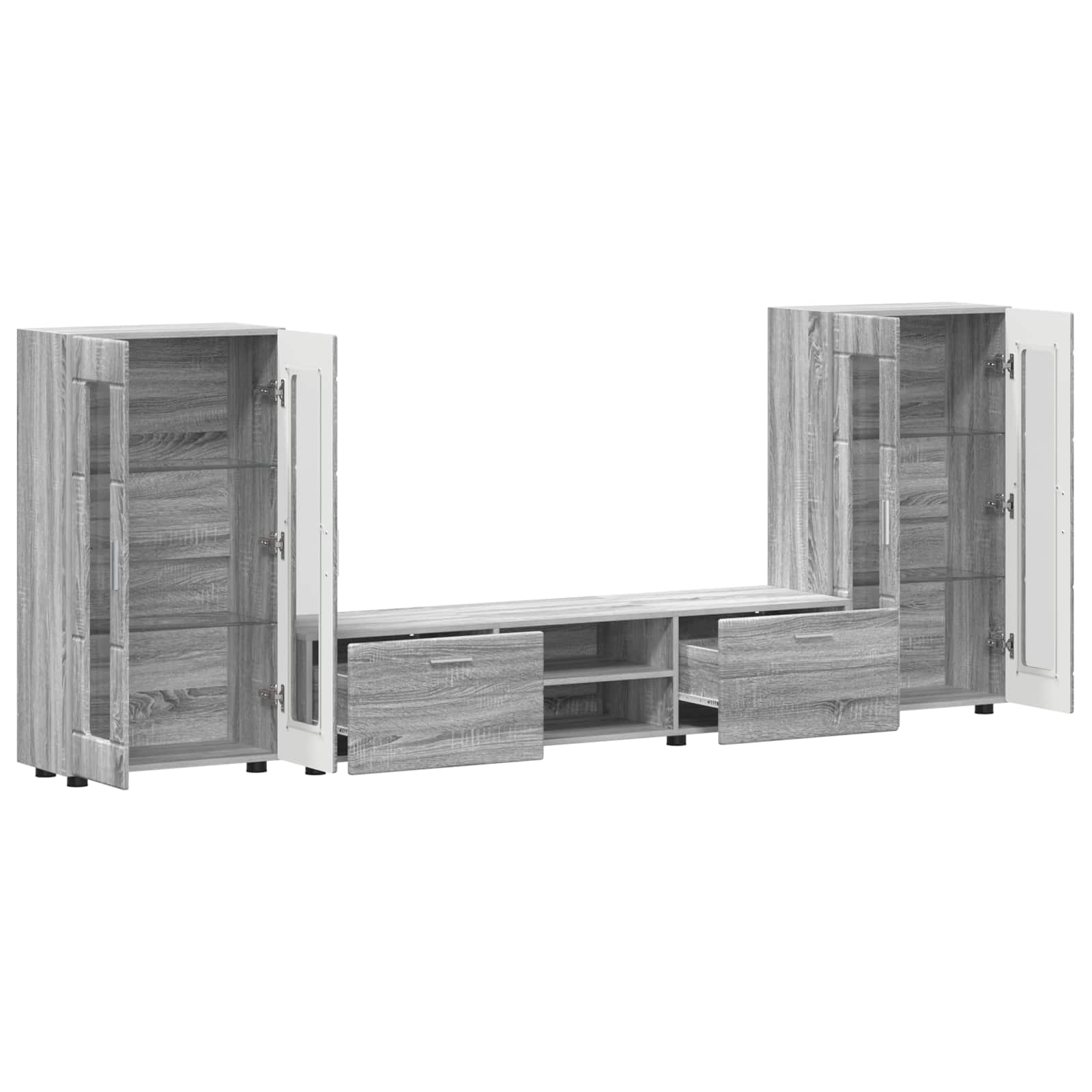 Tv-meubelset met lade FLORIN 3 pcs Grijs Sonoma Bewerkt hout is nu te koop bij PeponiXL, paradijselijk wonen!