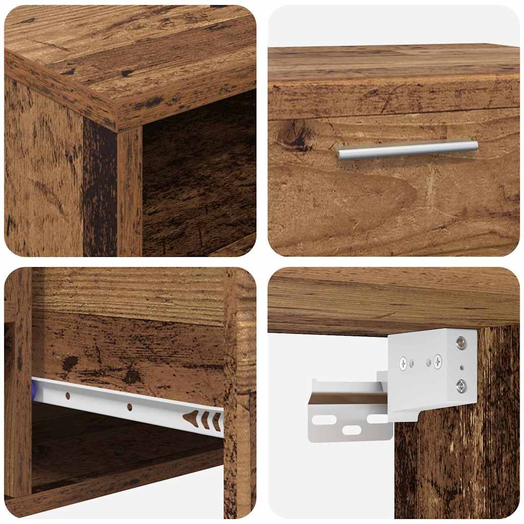 Tv-meubelset met lade FLORIN 3 pcs Oudhout Bewerkt hout is nu te koop bij PeponiXL, paradijselijk wonen!