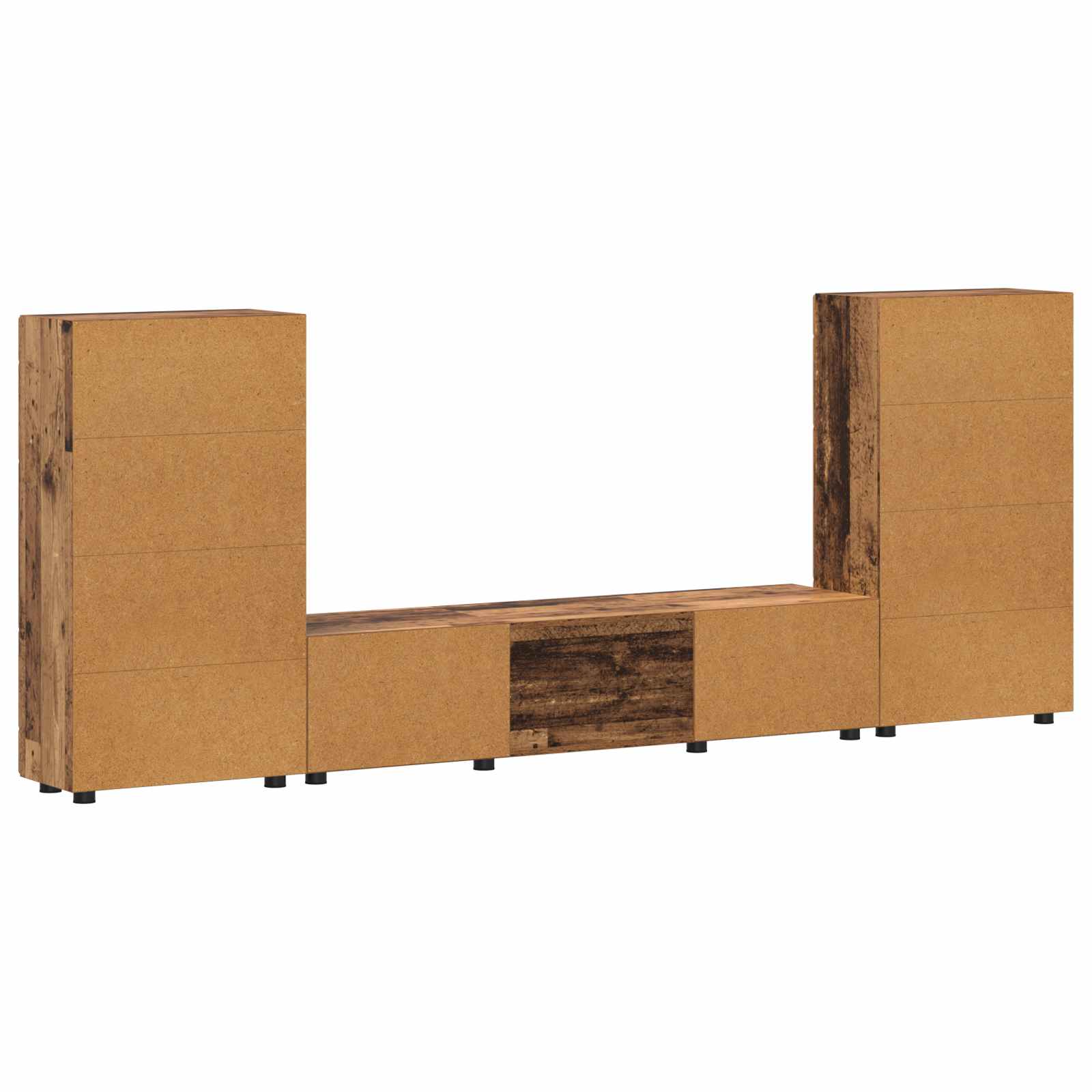 Tv-meubelset met lade FLORIN 3 pcs Oudhout Bewerkt hout is nu te koop bij PeponiXL, paradijselijk wonen!