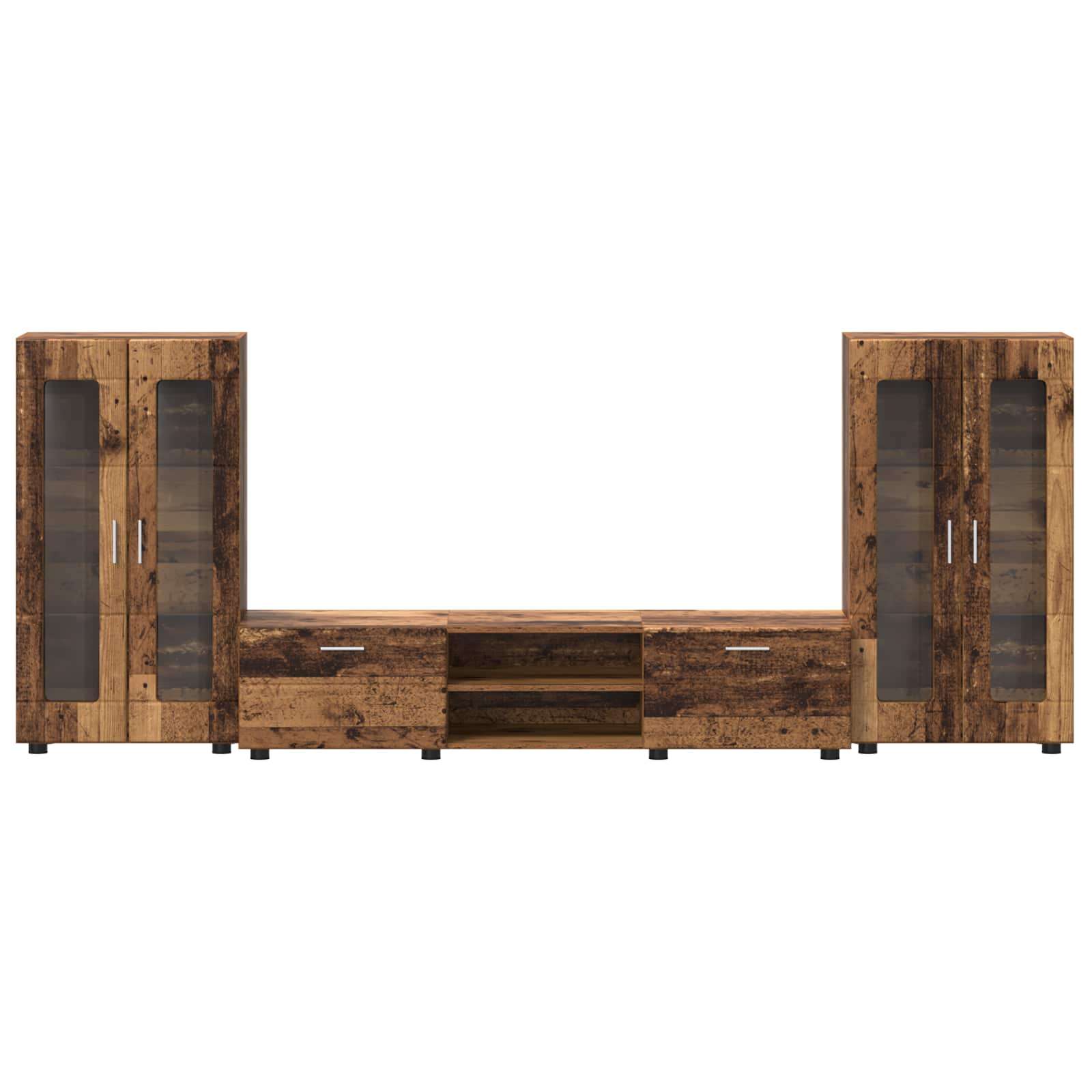 Tv-meubelset met lade FLORIN 3 pcs Oudhout Bewerkt hout is nu te koop bij PeponiXL, paradijselijk wonen!
