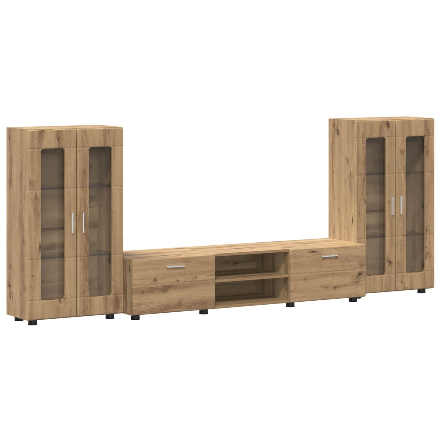 Tv-meubelset met lade FLORIN 3 pcs Artisan Eiken Bewerkt hout is nu te koop bij PeponiXL, paradijselijk wonen!