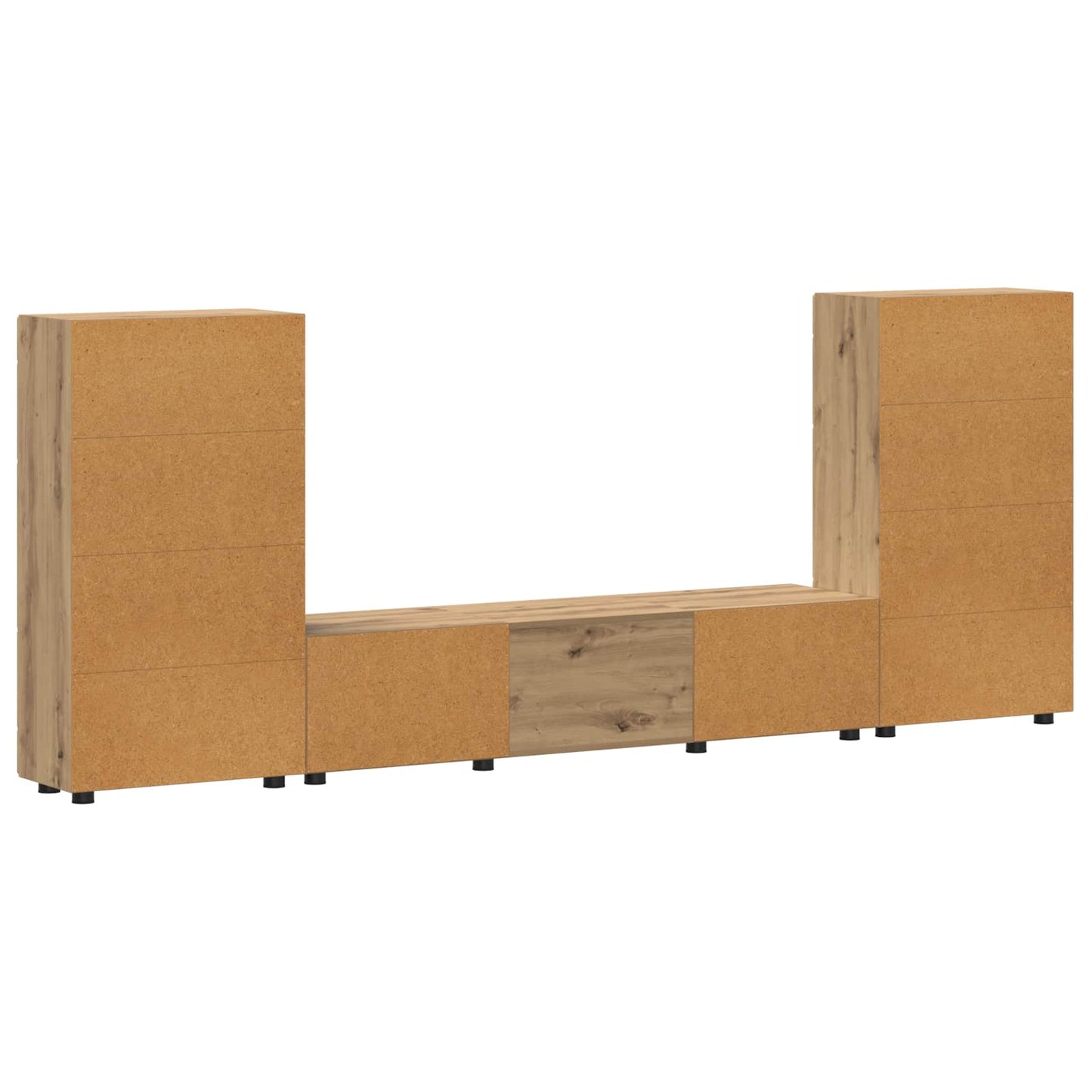 Tv-meubelset met lade FLORIN 3 pcs Artisan Eiken Bewerkt hout is nu te koop bij PeponiXL, paradijselijk wonen!