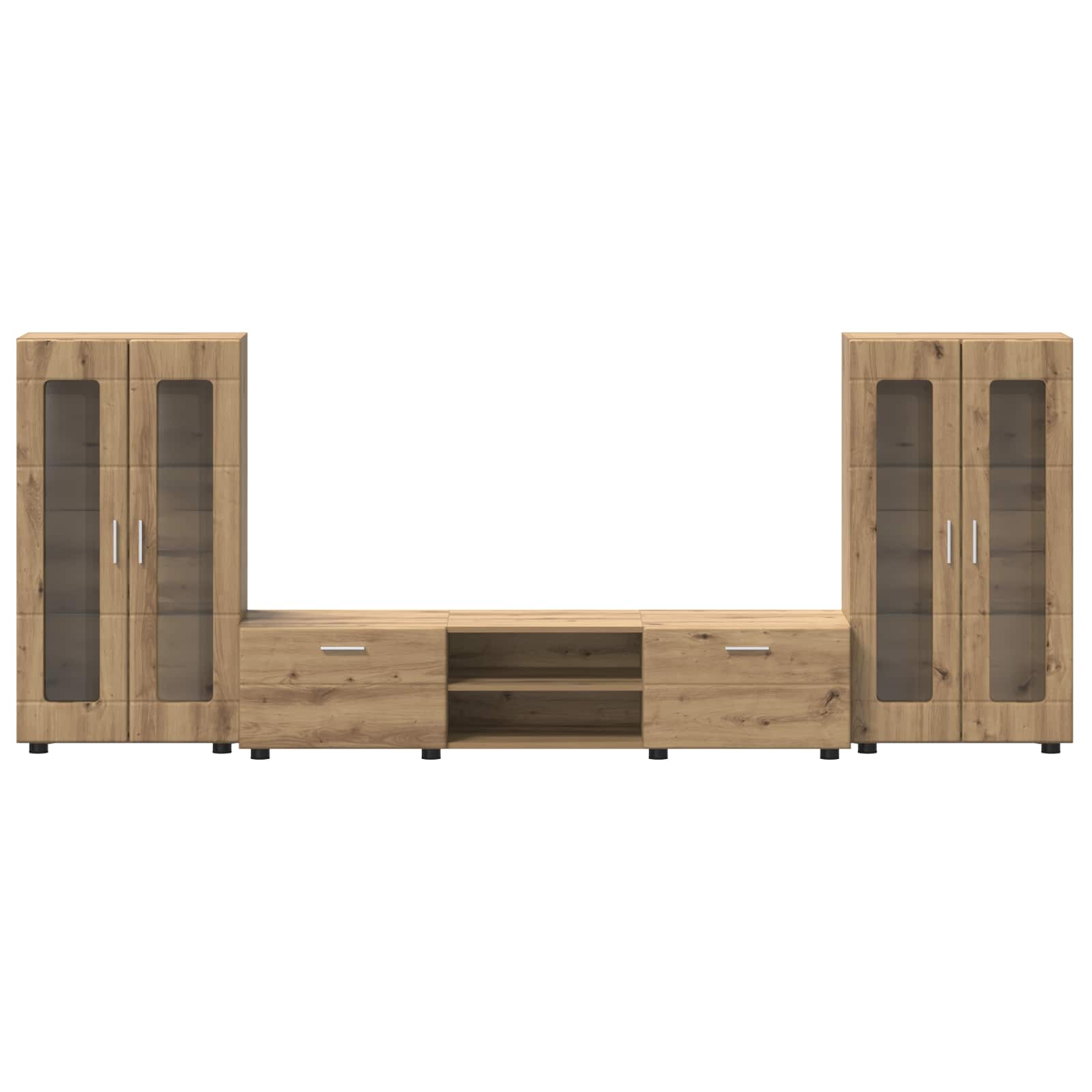 Tv-meubelset met lade FLORIN 3 pcs Artisan Eiken Bewerkt hout is nu te koop bij PeponiXL, paradijselijk wonen!