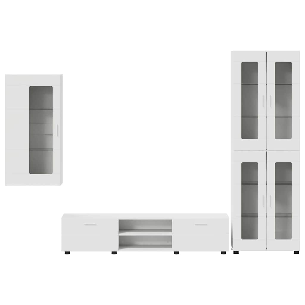 Tv-meubelset met lade met plank FLORIN 3 pcs Wit Bewerkt hout is nu te koop bij PeponiXL, paradijselijk wonen!