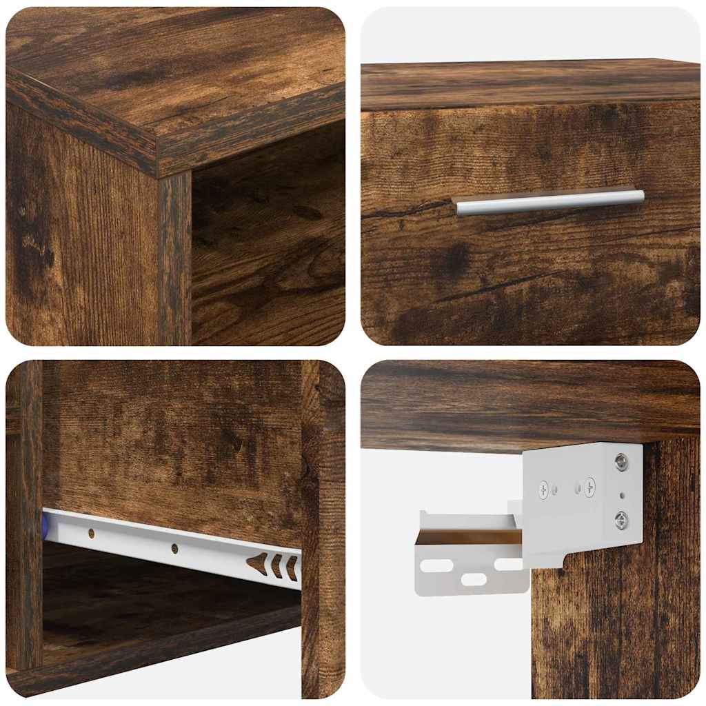 Tv-meubelset met lade FLORIN 3 pcs Gerookt eiken Bewerkt hout is nu te koop bij PeponiXL, paradijselijk wonen!