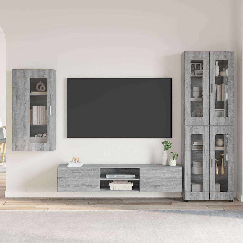 Tv-meubelset met lade FLORIN 3 pcs Grijs Sonoma Bewerkt hout is nu te koop bij PeponiXL, paradijselijk wonen!