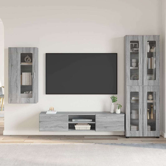 Tv-meubelset met lade FLORIN 3 pcs Grijs Sonoma Bewerkt hout is nu te koop bij PeponiXL, paradijselijk wonen!