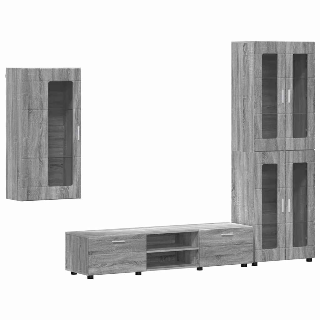 Tv-meubelset met lade FLORIN 3 pcs Grijs Sonoma Bewerkt hout is nu te koop bij PeponiXL, paradijselijk wonen!