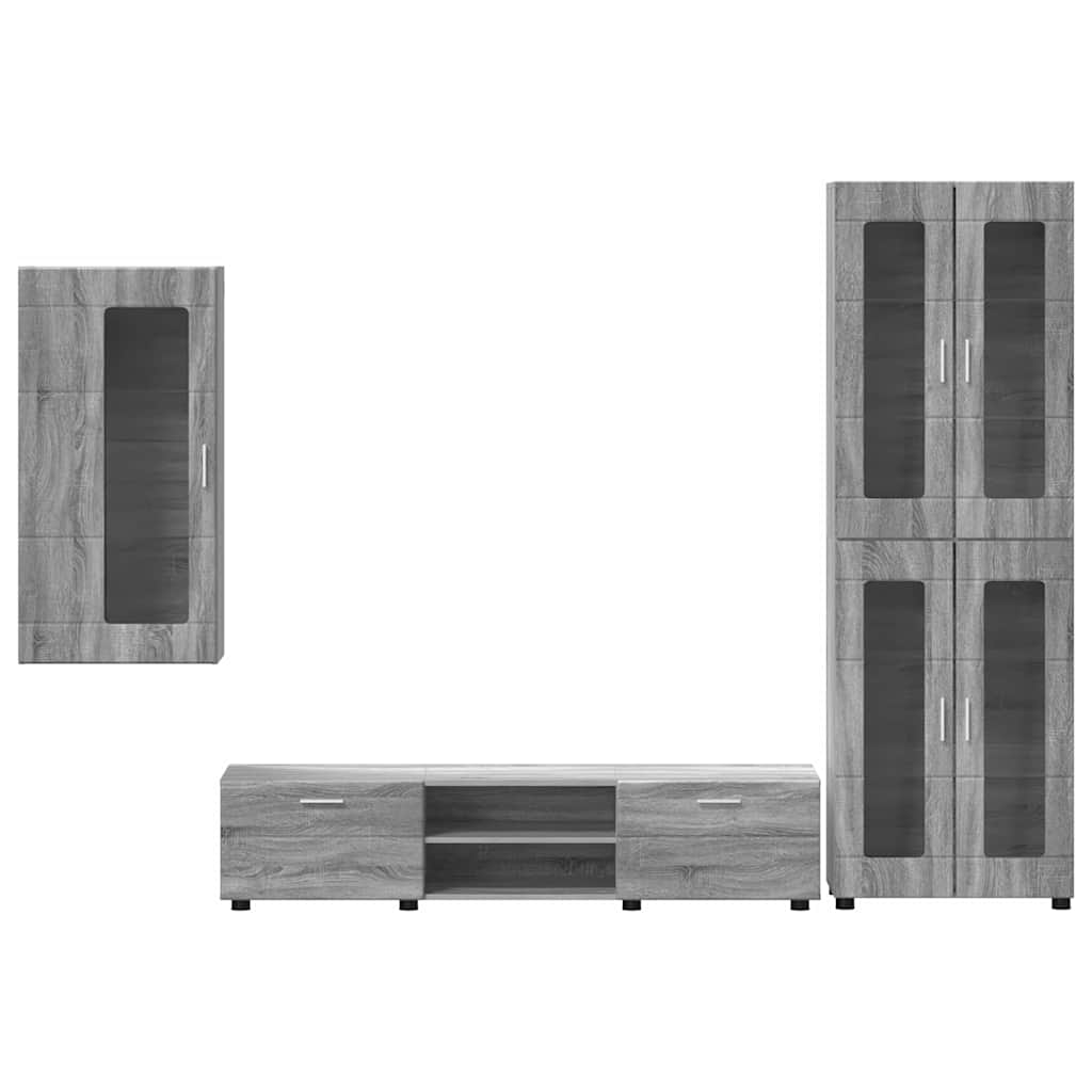 Tv-meubelset met lade FLORIN 3 pcs Grijs Sonoma Bewerkt hout is nu te koop bij PeponiXL, paradijselijk wonen!
