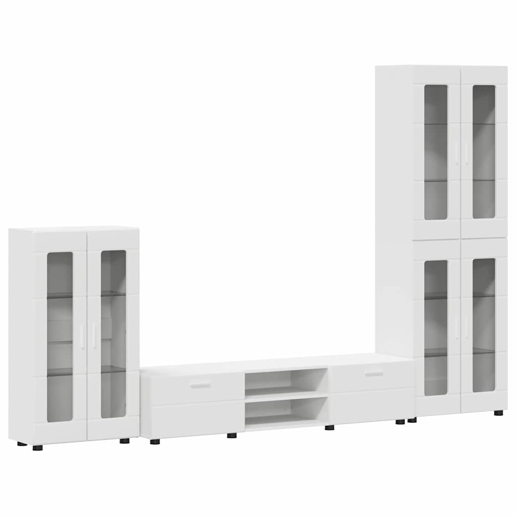 Tv-meubelset met lade met plank FLORIN 3 pcs Wit Bewerkt hout is nu te koop bij PeponiXL, paradijselijk wonen!