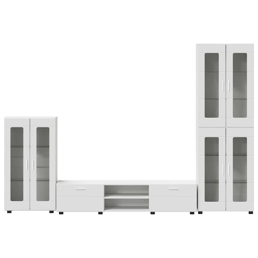 Tv-meubelset met lade met plank FLORIN 3 pcs Wit Bewerkt hout is nu te koop bij PeponiXL, paradijselijk wonen!