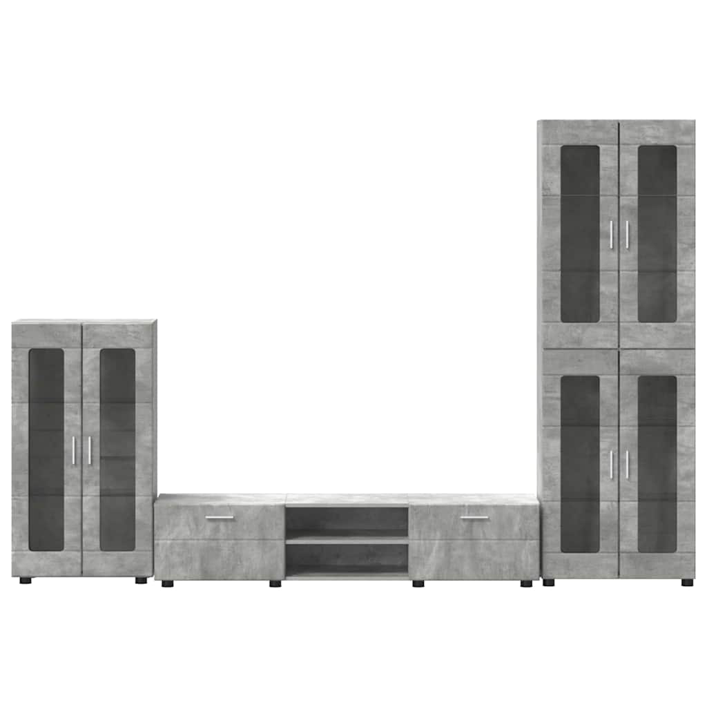 Tv-meubelset met lade FLORIN 3 pcs Beton Grijs Bewerkt hout is nu te koop bij PeponiXL, paradijselijk wonen!