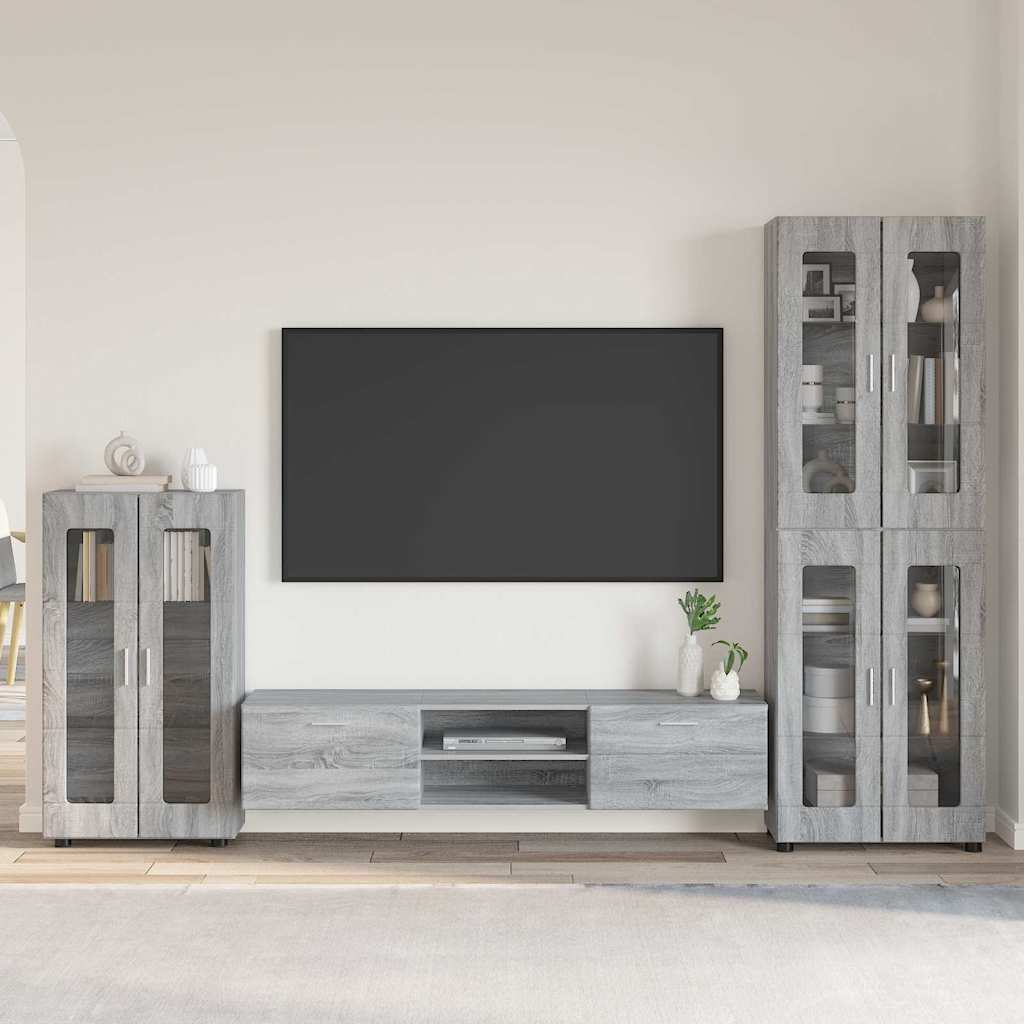 Tv-meubelset met lade FLORIN 3 pcs Grijs Sonoma Bewerkt hout is nu te koop bij PeponiXL, paradijselijk wonen!