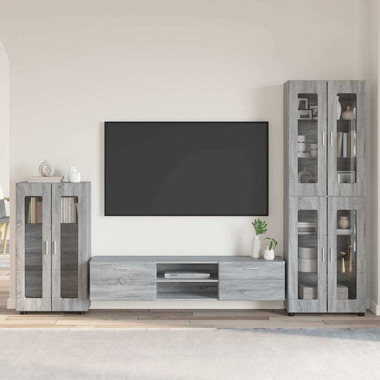 Tv-meubelset met lade FLORIN 3 pcs Grijs Sonoma Bewerkt hout is nu te koop bij PeponiXL, paradijselijk wonen!