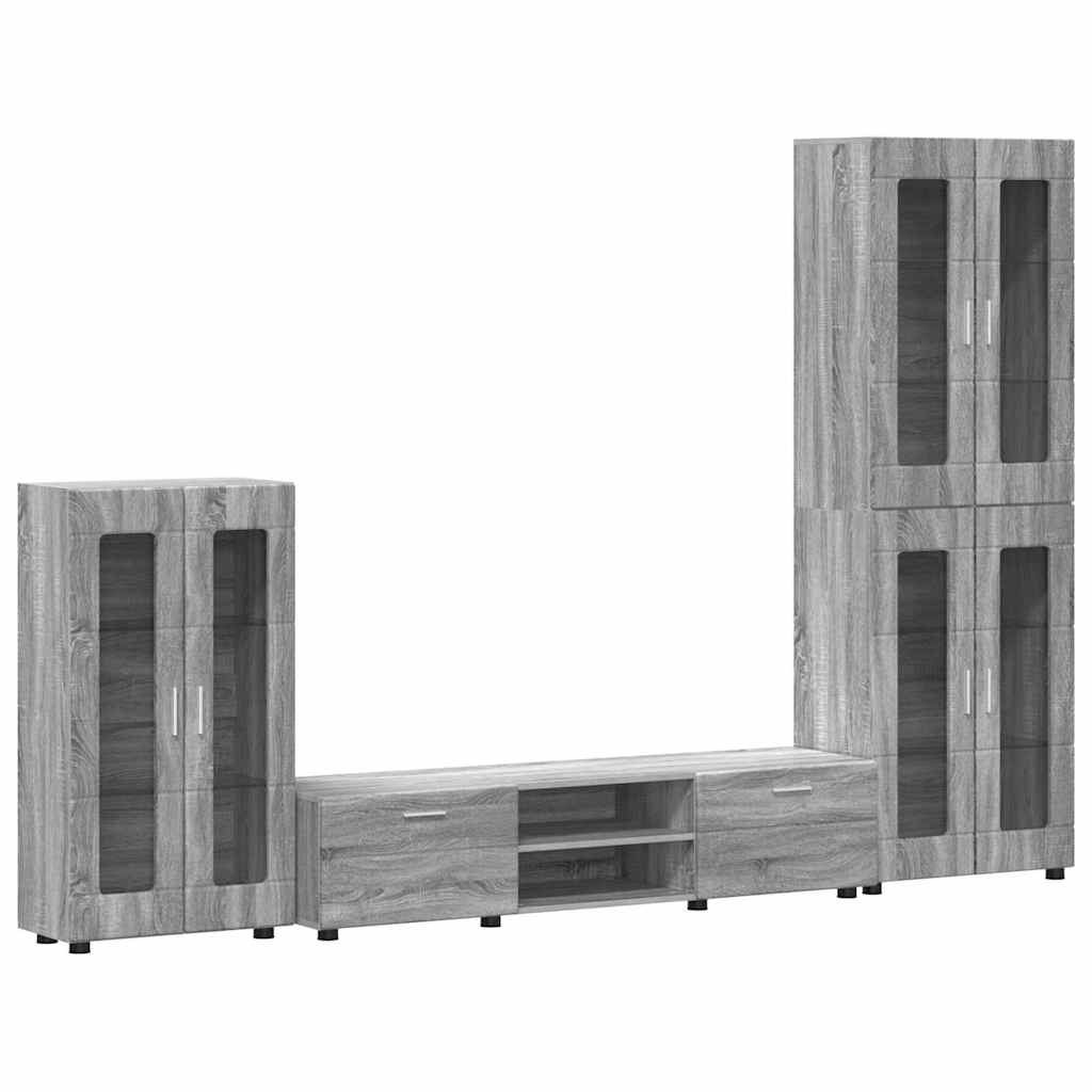 Tv-meubelset met lade FLORIN 3 pcs Grijs Sonoma Bewerkt hout is nu te koop bij PeponiXL, paradijselijk wonen!