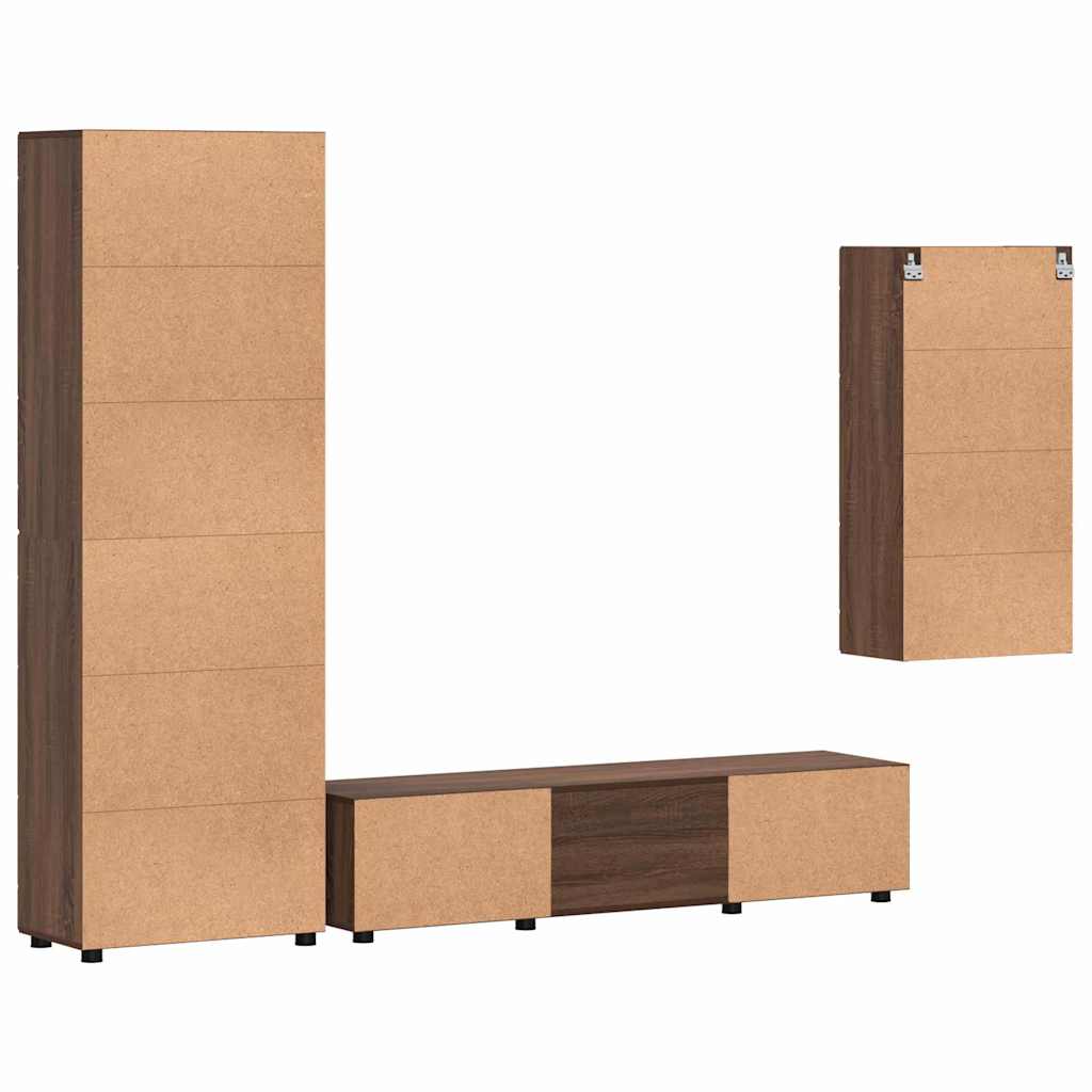 Tv-meubelset met lade FLORIN 3 pcs Oudhout Bewerkt hout is nu te koop bij PeponiXL, paradijselijk wonen!