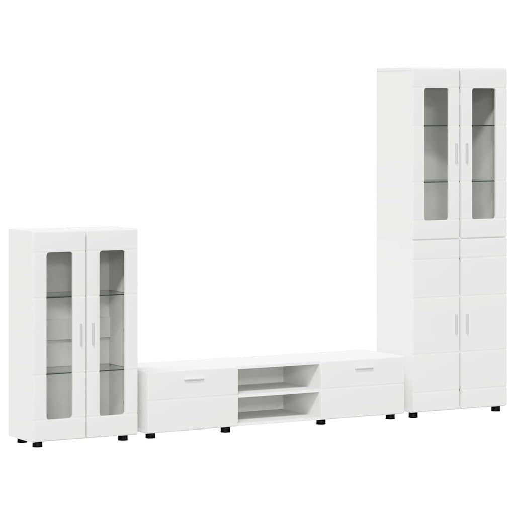 Tv-meubelset met lade met plank FLORIN 3 pcs Wit Bewerkt hout is nu te koop bij PeponiXL, paradijselijk wonen!