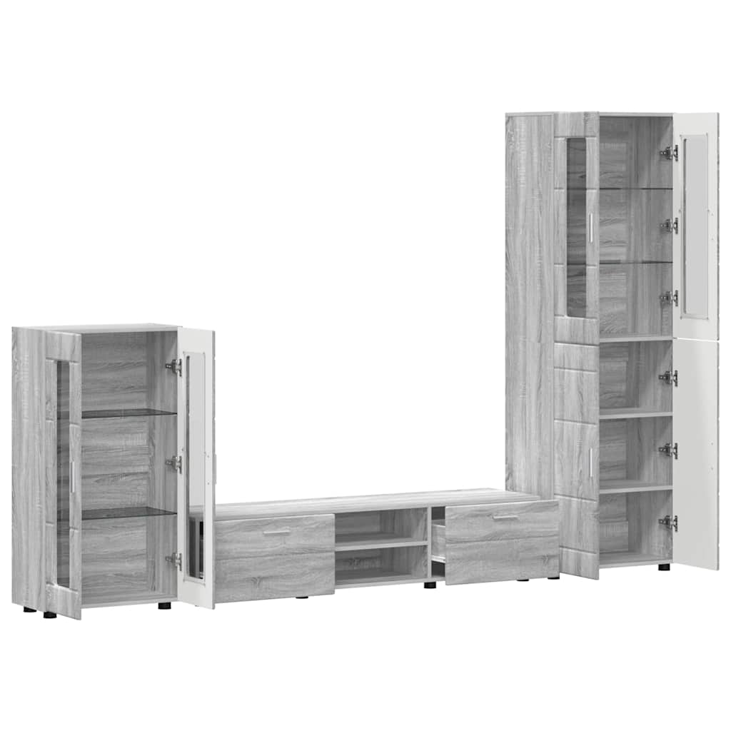 Tv-meubelset met lade FLORIN 3 pcs Grijs Sonoma Bewerkt hout is nu te koop bij PeponiXL, paradijselijk wonen!