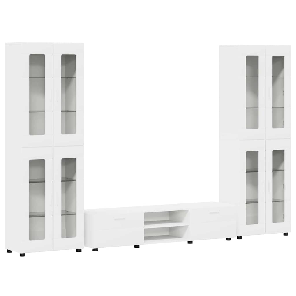 Tv-meubelset met lade met plank FLORIN 3 pcs Wit Bewerkt hout is nu te koop bij PeponiXL, paradijselijk wonen!