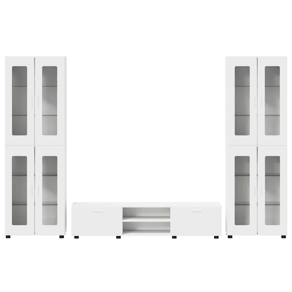 Tv-meubelset met lade met plank FLORIN 3 pcs Wit Bewerkt hout is nu te koop bij PeponiXL, paradijselijk wonen!