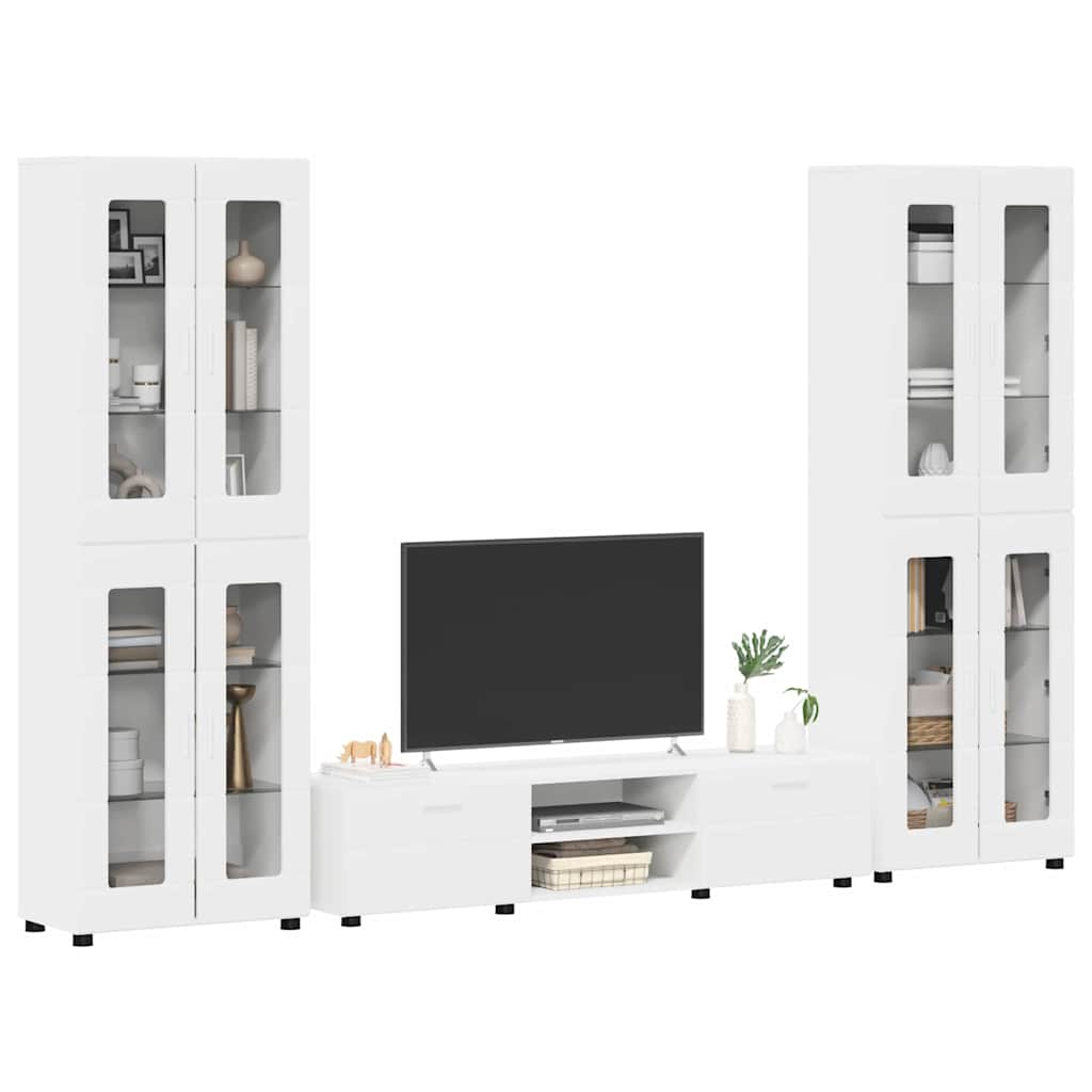 Tv-meubelset met lade met plank FLORIN 3 pcs Wit Bewerkt hout is nu te koop bij PeponiXL, paradijselijk wonen!