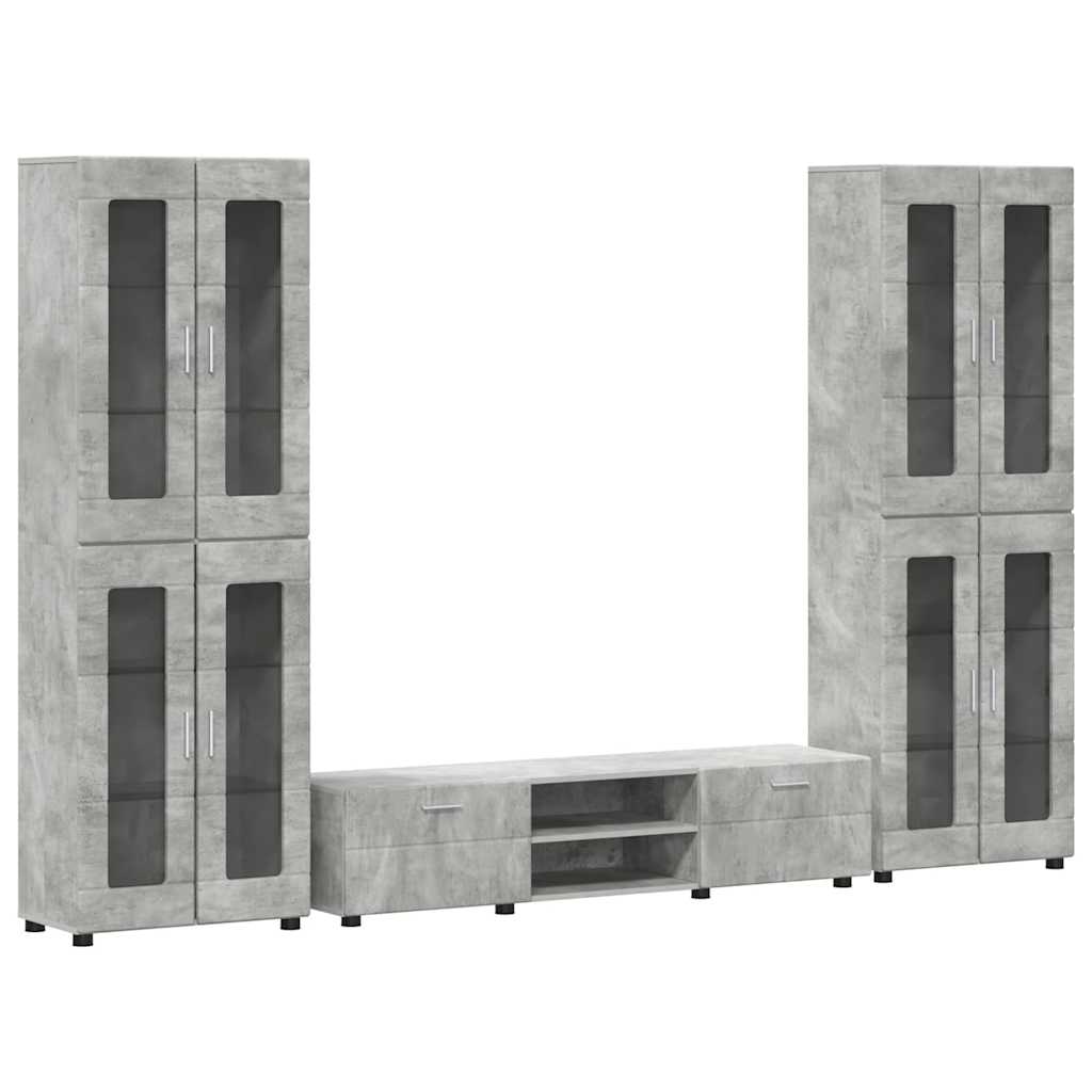 Tv-meubelset met lade FLORIN 3 pcs Beton Grijs Bewerkt hout is nu te koop bij PeponiXL, paradijselijk wonen!