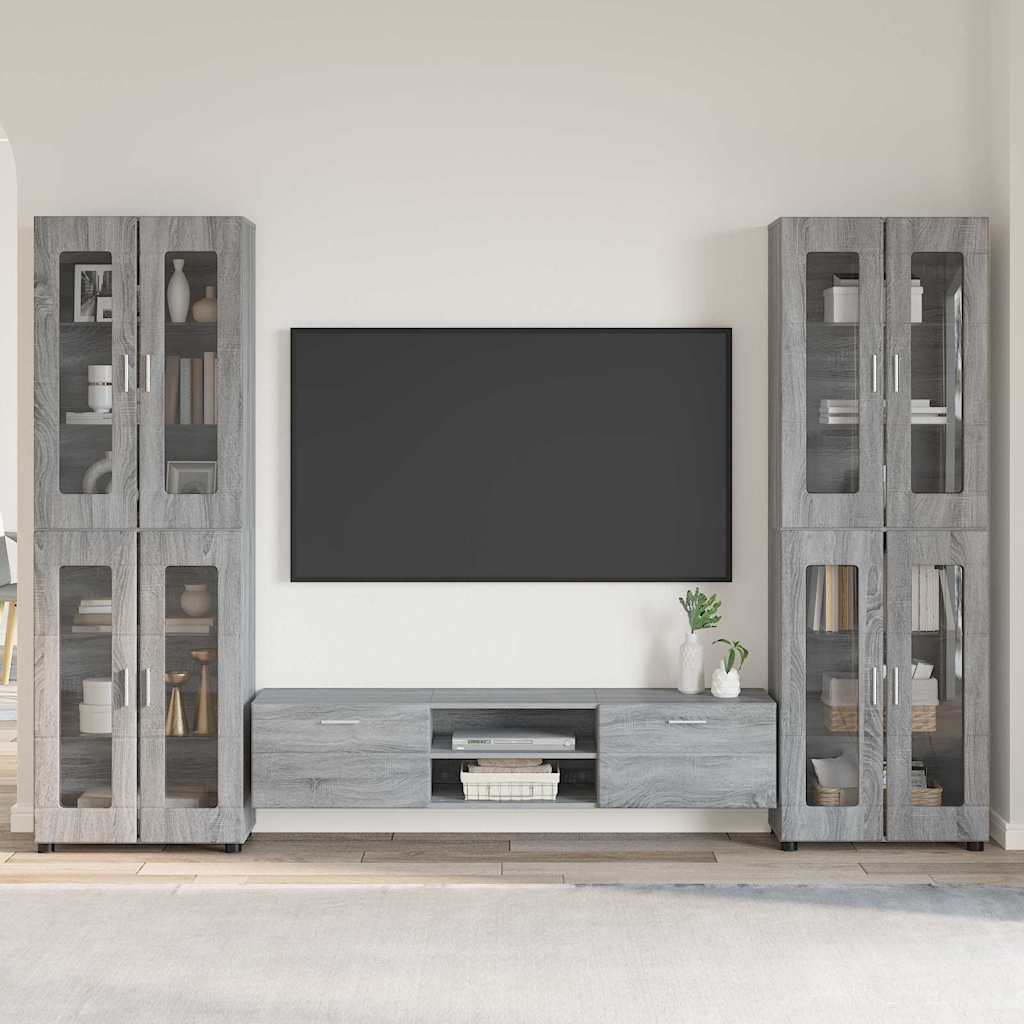 Tv-meubelset met lade FLORIN 3 pcs Grijs Sonoma Bewerkt hout is nu te koop bij PeponiXL, paradijselijk wonen!