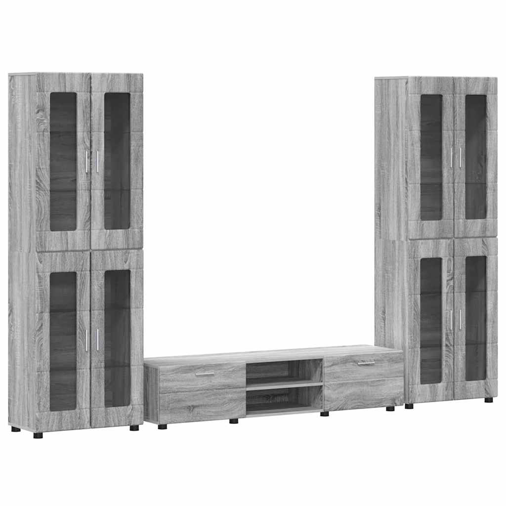 Tv-meubelset met lade FLORIN 3 pcs Grijs Sonoma Bewerkt hout is nu te koop bij PeponiXL, paradijselijk wonen!