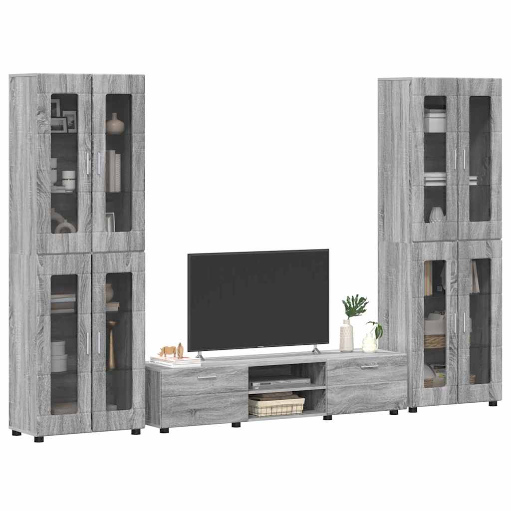 Tv-meubelset met lade FLORIN 3 pcs Grijs Sonoma Bewerkt hout is nu te koop bij PeponiXL, paradijselijk wonen!