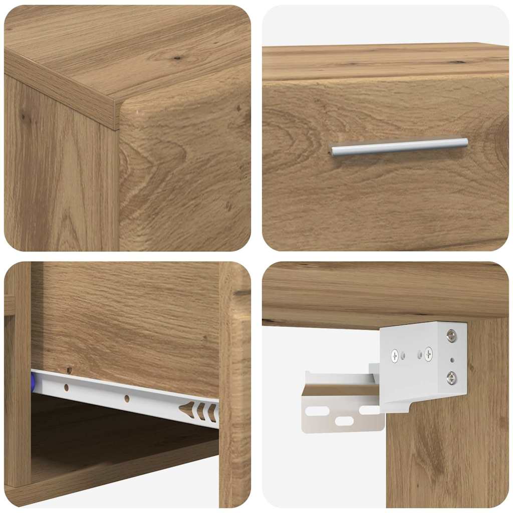 Tv-meubelset met lade FLORIN 3 pcs Artisan Eiken Bewerkt hout is nu te koop bij PeponiXL, paradijselijk wonen!