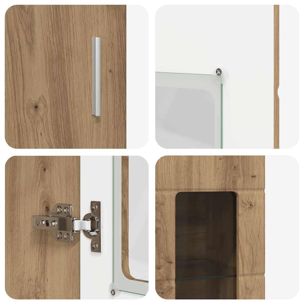 Tv-meubelset met lade FLORIN 3 pcs Artisan Eiken Bewerkt hout is nu te koop bij PeponiXL, paradijselijk wonen!