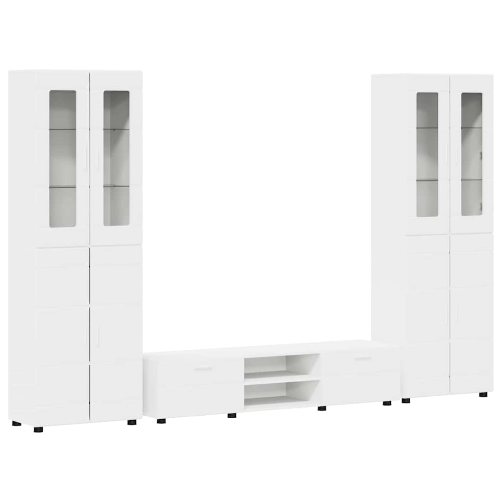 Tv-meubelset met lade met plank FLORIN 3 pcs Wit Bewerkt hout is nu te koop bij PeponiXL, paradijselijk wonen!