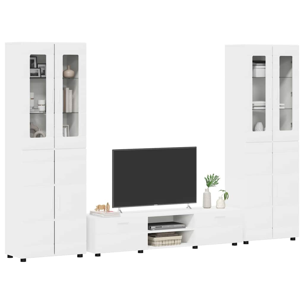 Tv-meubelset met lade met plank FLORIN 3 pcs Wit Bewerkt hout is nu te koop bij PeponiXL, paradijselijk wonen!