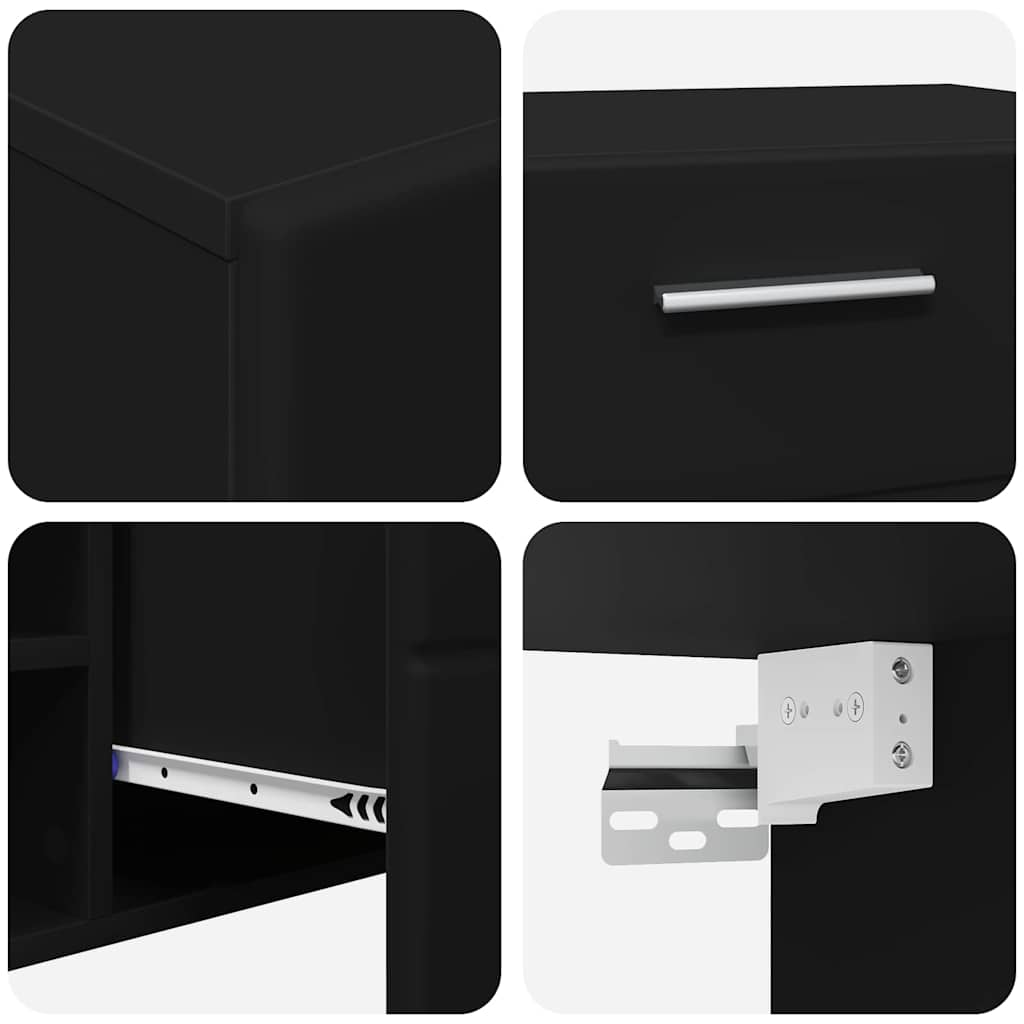 Tv-meubelset met lade met plank FLORIN 3 pcs Zwart Bewerkt hout is nu te koop bij PeponiXL, paradijselijk wonen!
