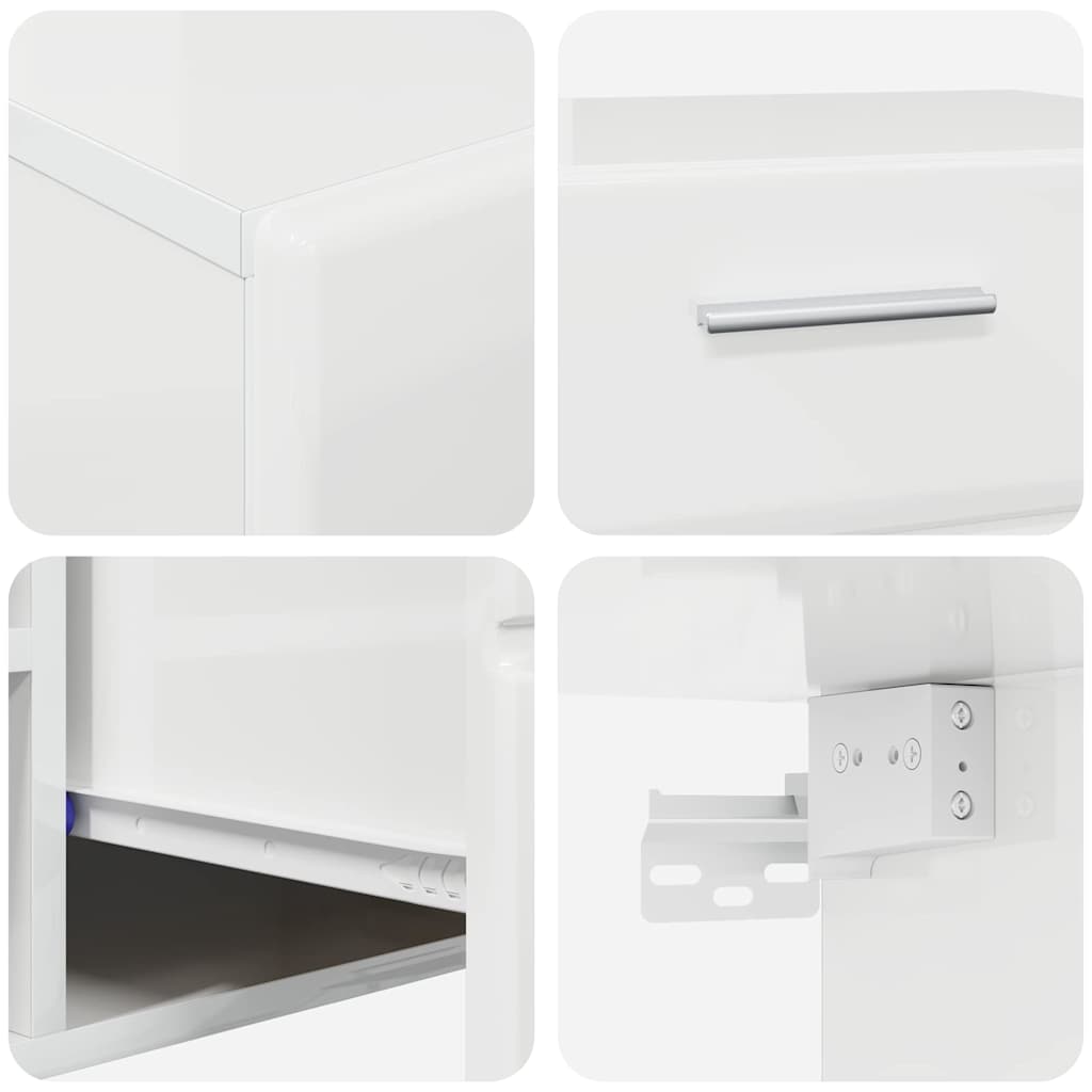 Tv-meubelset met lade FLORIN 3 pcs Hoogglans wit Bewerkt hout is nu te koop bij PeponiXL, paradijselijk wonen!