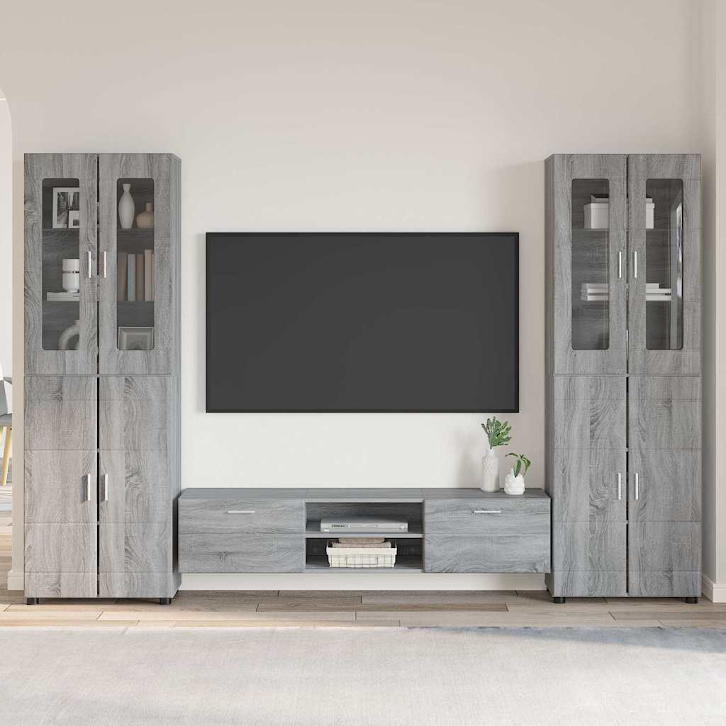 Tv-meubelset met lade FLORIN 3 pcs Grijs Sonoma Bewerkt hout is nu te koop bij PeponiXL, paradijselijk wonen!