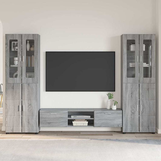 Tv-meubelset met lade FLORIN 3 pcs Grijs Sonoma Bewerkt hout is nu te koop bij PeponiXL, paradijselijk wonen!