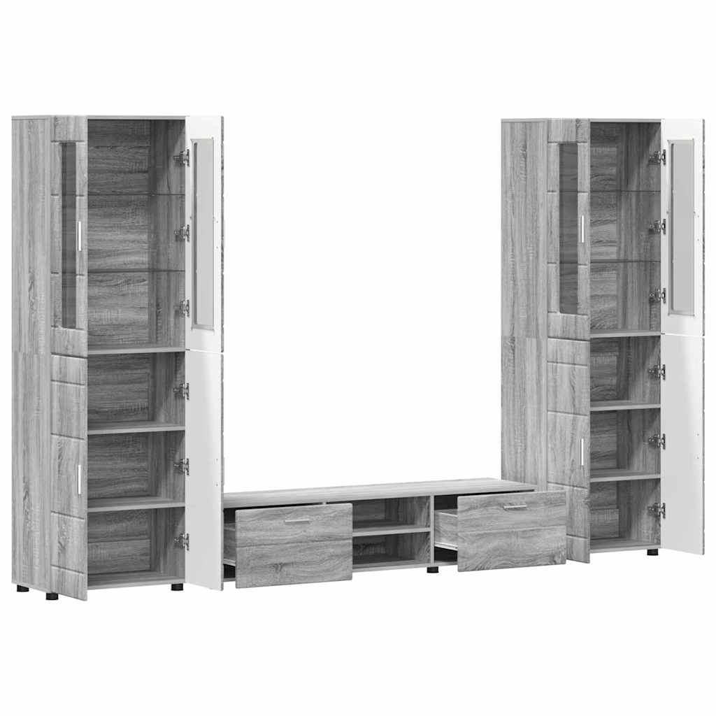 Tv-meubelset met lade FLORIN 3 pcs Grijs Sonoma Bewerkt hout is nu te koop bij PeponiXL, paradijselijk wonen!