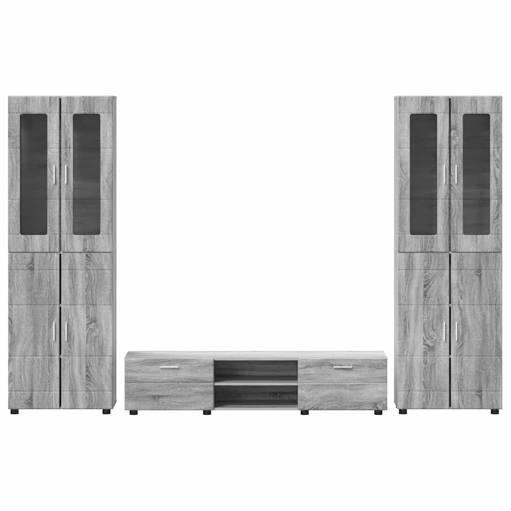 Tv-meubelset met lade FLORIN 3 pcs Grijs Sonoma Bewerkt hout is nu te koop bij PeponiXL, paradijselijk wonen!