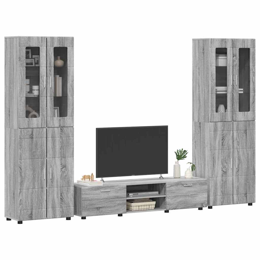 Tv-meubelset met lade FLORIN 3 pcs Grijs Sonoma Bewerkt hout is nu te koop bij PeponiXL, paradijselijk wonen!