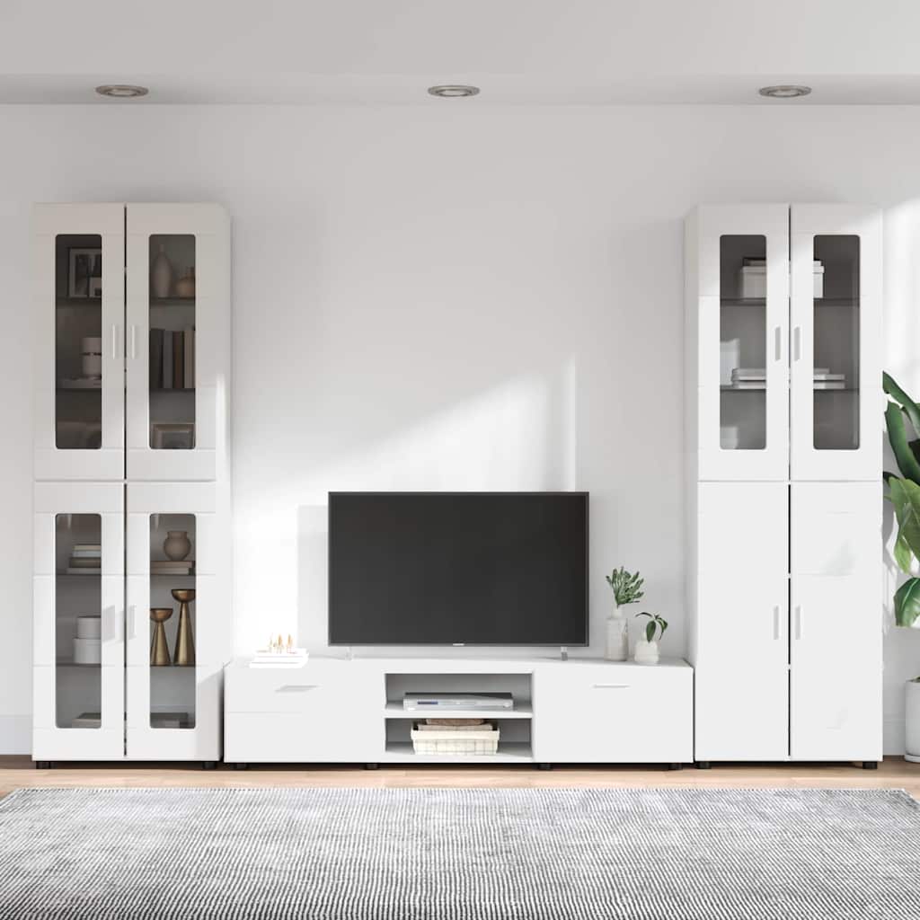 Tv-meubelset met lade met plank FLORIN 3 pcs Wit Bewerkt hout is nu te koop bij PeponiXL, paradijselijk wonen!