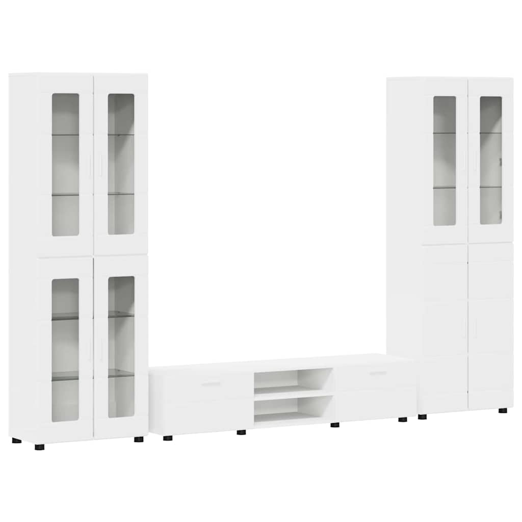 Tv-meubelset met lade met plank FLORIN 3 pcs Wit Bewerkt hout is nu te koop bij PeponiXL, paradijselijk wonen!