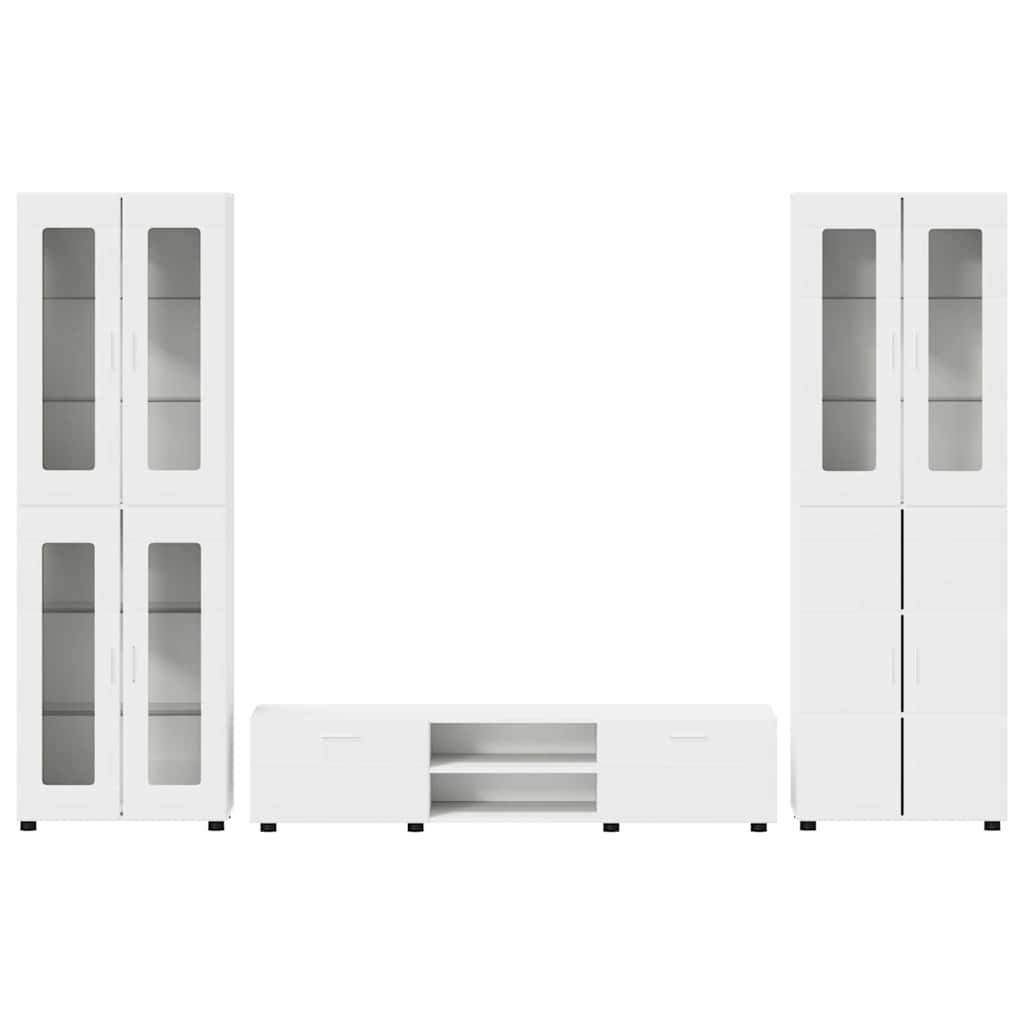 Tv-meubelset met lade met plank FLORIN 3 pcs Wit Bewerkt hout is nu te koop bij PeponiXL, paradijselijk wonen!