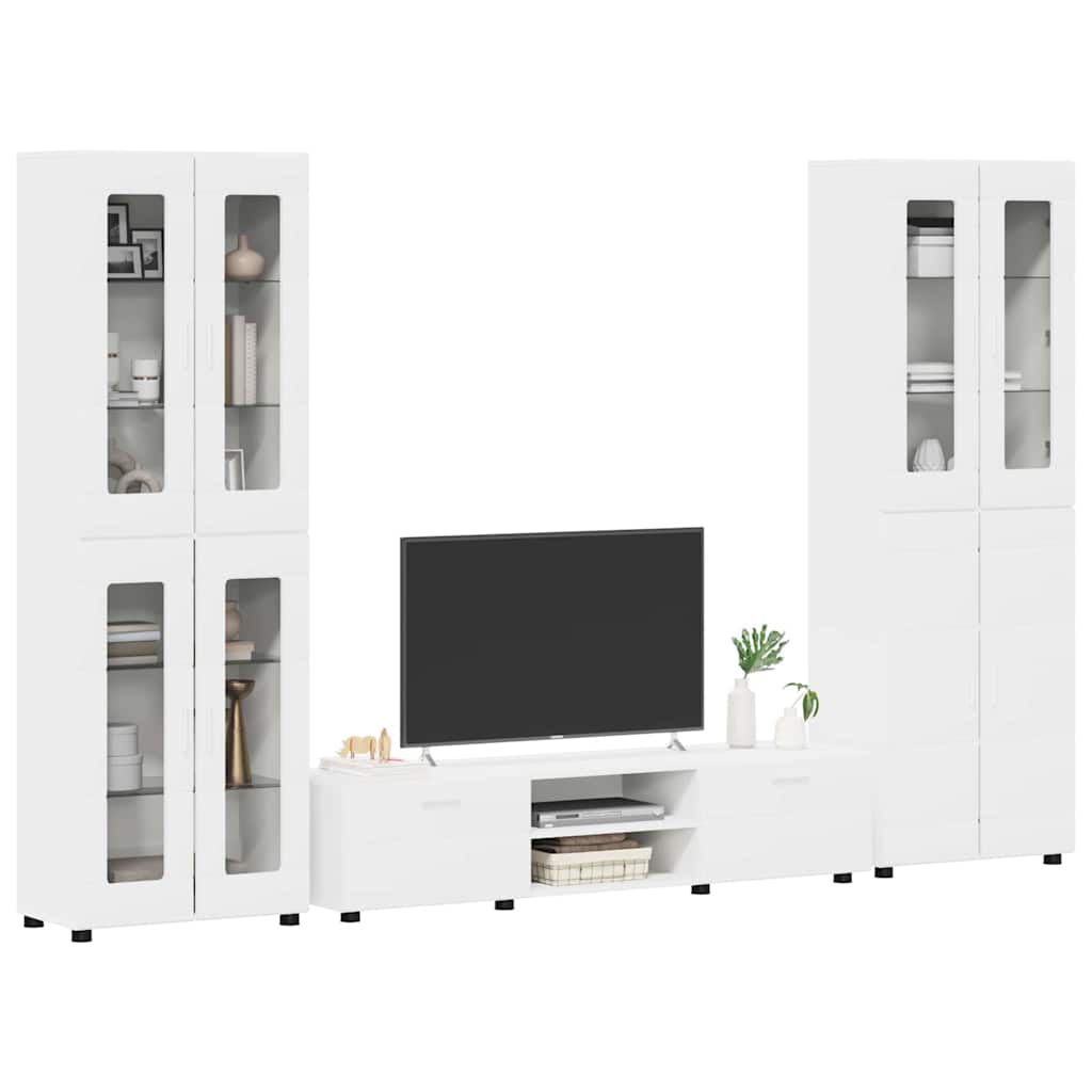 Tv-meubelset met lade met plank FLORIN 3 pcs Wit Bewerkt hout is nu te koop bij PeponiXL, paradijselijk wonen!