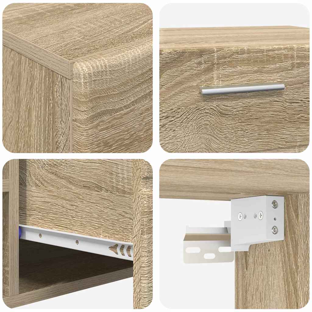Tv-meubelset met lade FLORIN 3 pcs Sonoma Eiken Bewerkt hout is nu te koop bij PeponiXL, paradijselijk wonen!
