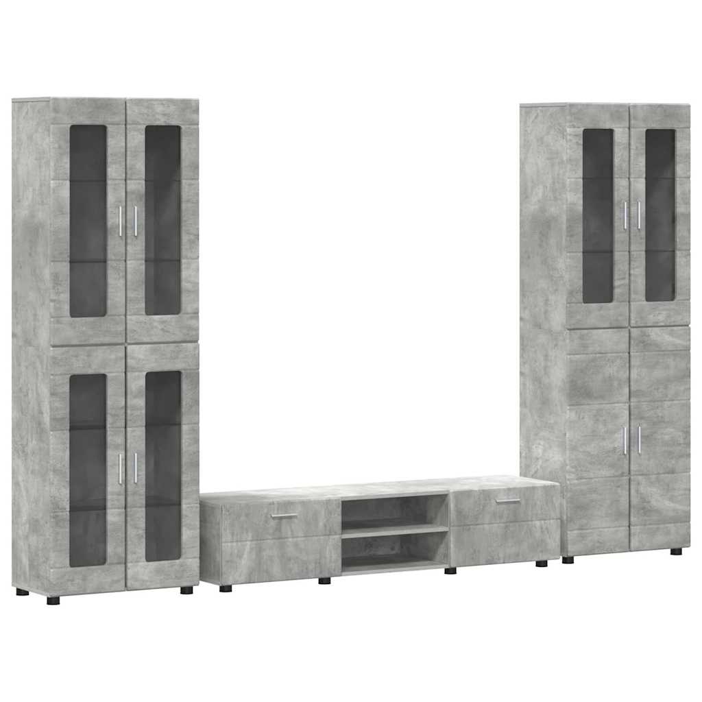 Tv-meubelset met lade FLORIN 3 pcs Beton Grijs Bewerkt hout is nu te koop bij PeponiXL, paradijselijk wonen!